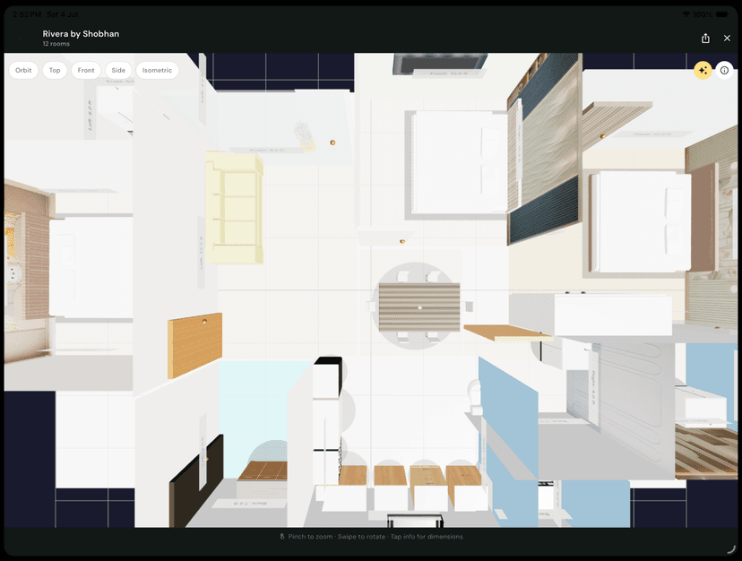 3D room perspective view